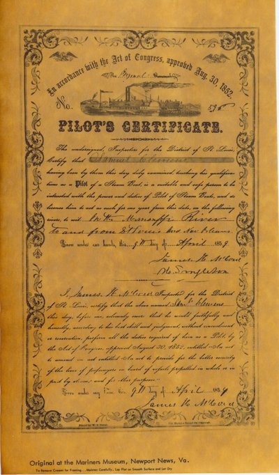 Facsimile Reproduction of a Steamboat Pilot by Unknown